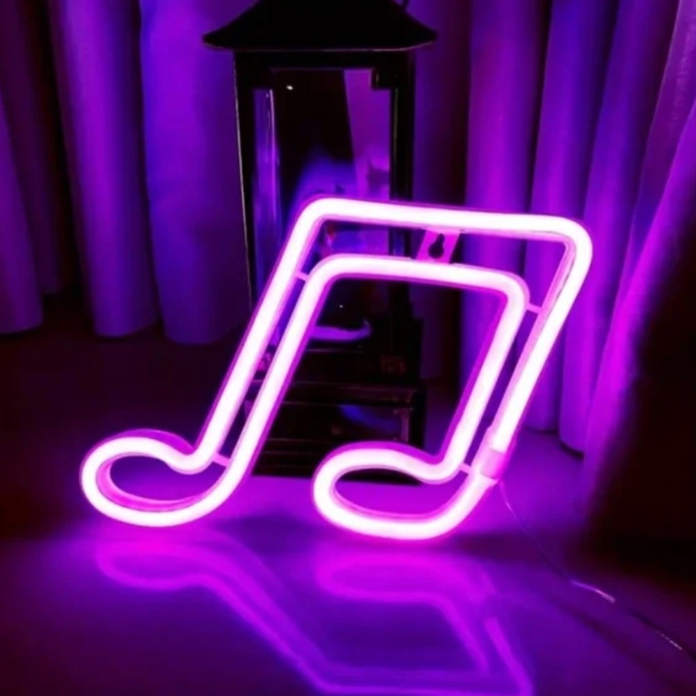 Purple Music Note Neon Light